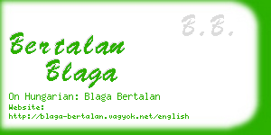 bertalan blaga business card